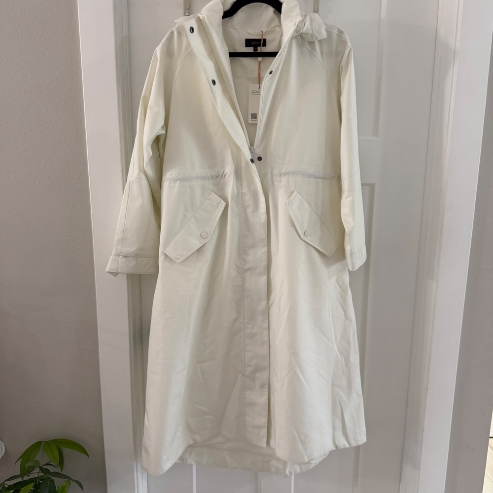 Quince Cream Hooded Trench Coat